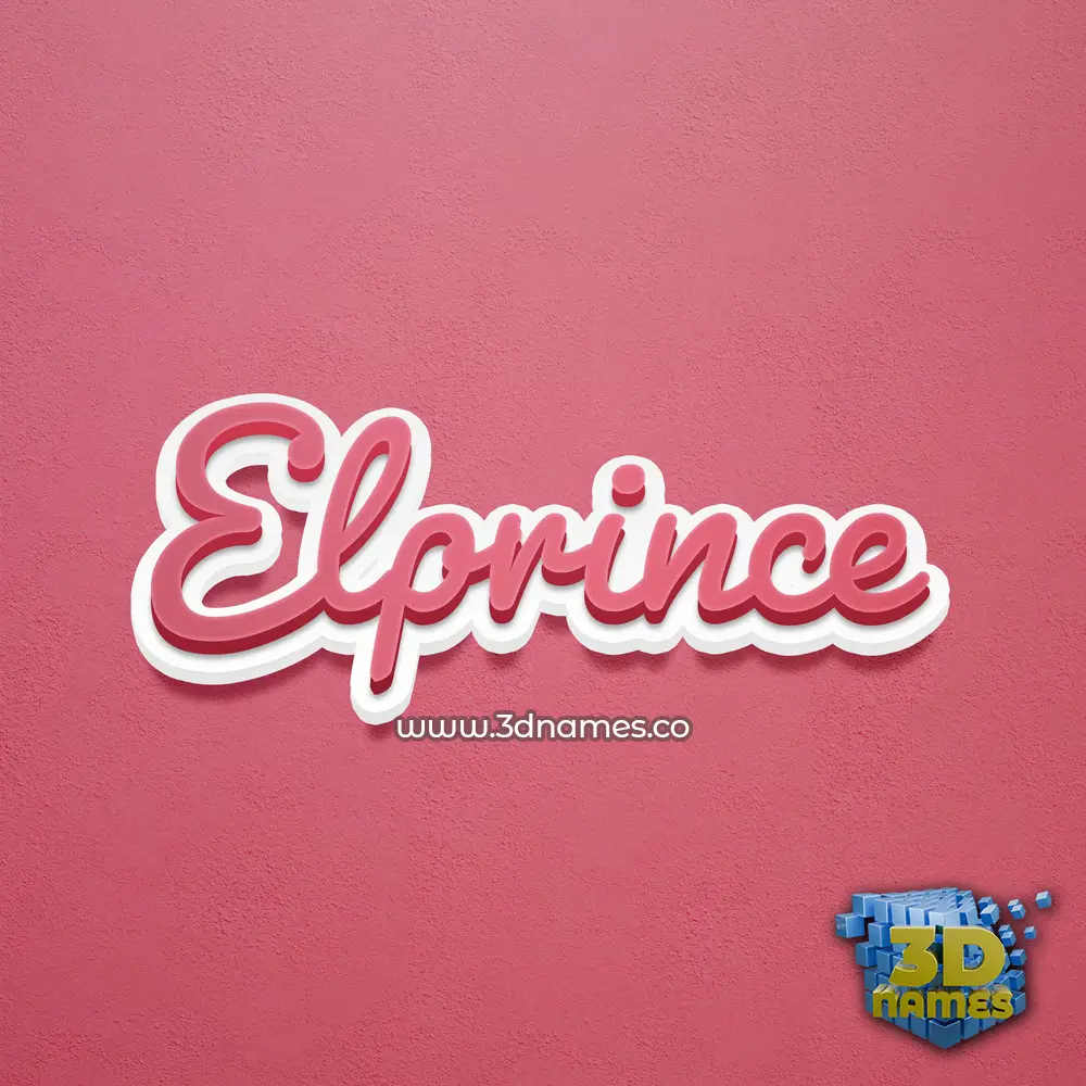 elprince in Red Scribble style - 3D name wallpaper