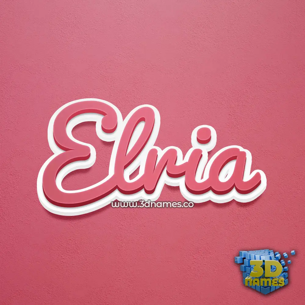 elria in Red Scribble style - 3D name wallpaper