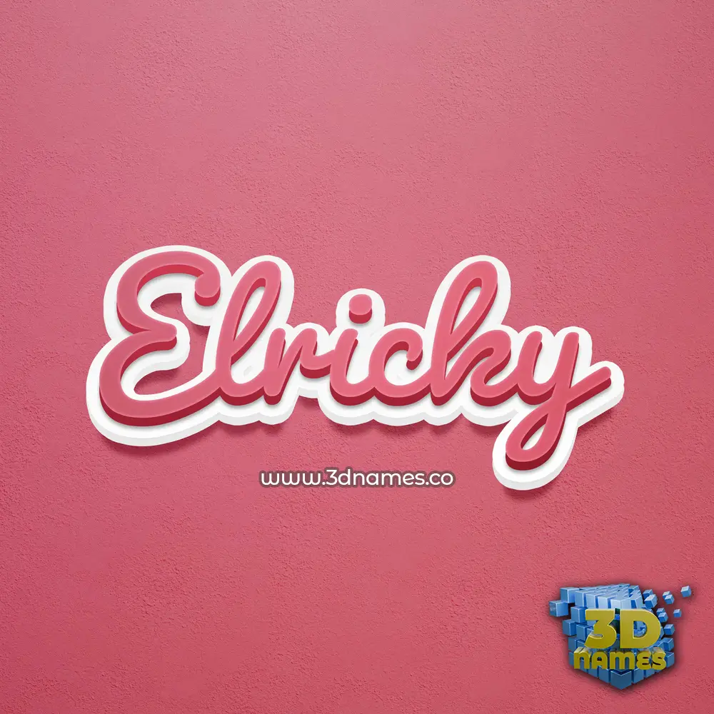 elricky in Red Scribble style - 3D name wallpaper