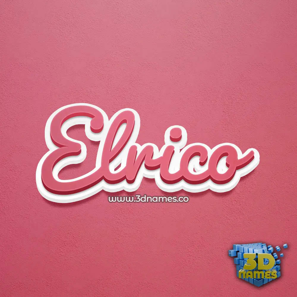 elrico in Red Scribble style - 3D name wallpaper