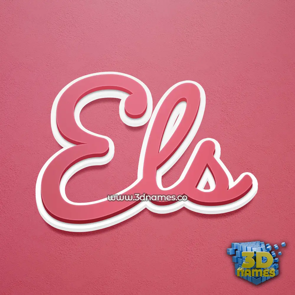 els in Red Scribble style - 3D name wallpaper