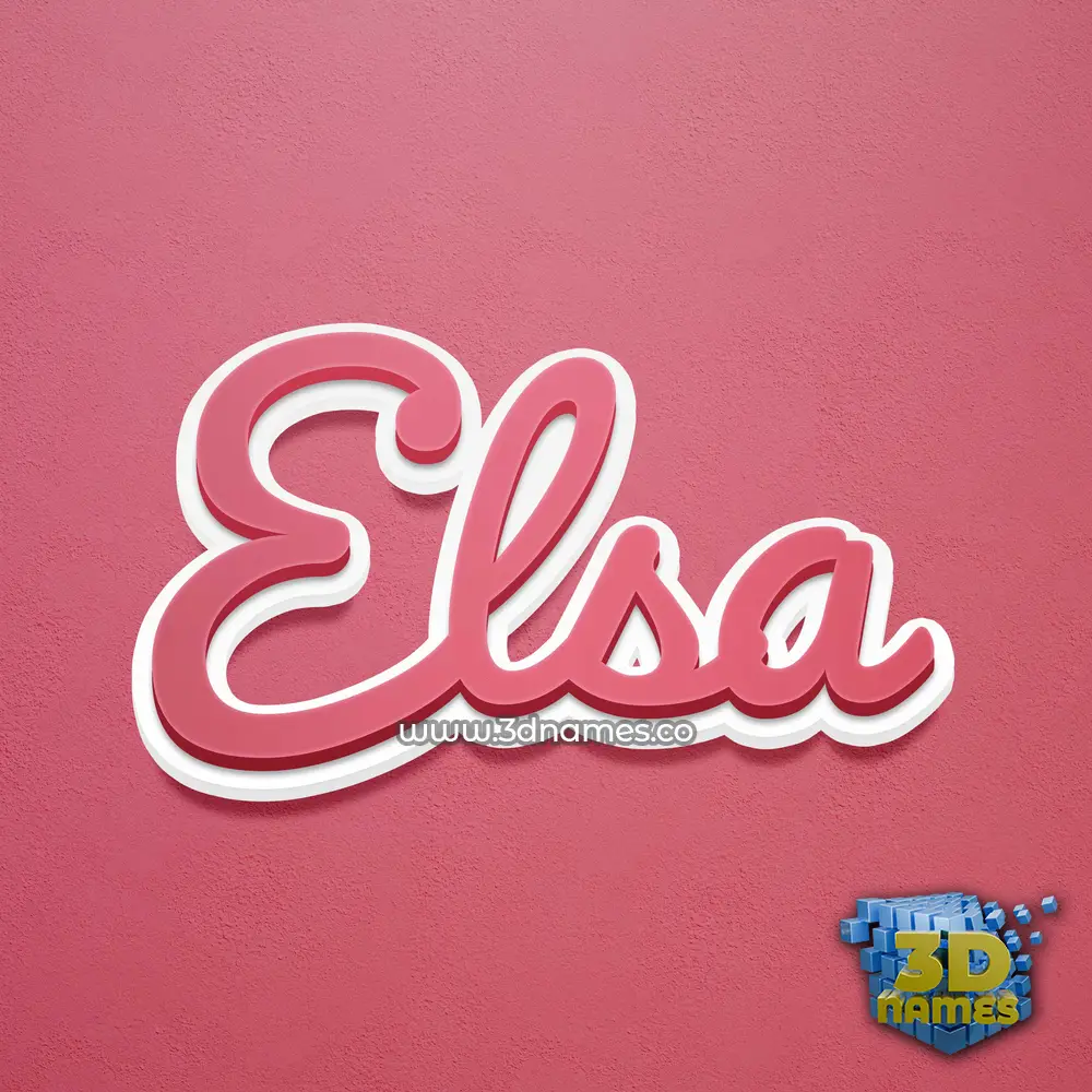 elsa in Red Scribble style - 3D name wallpaper