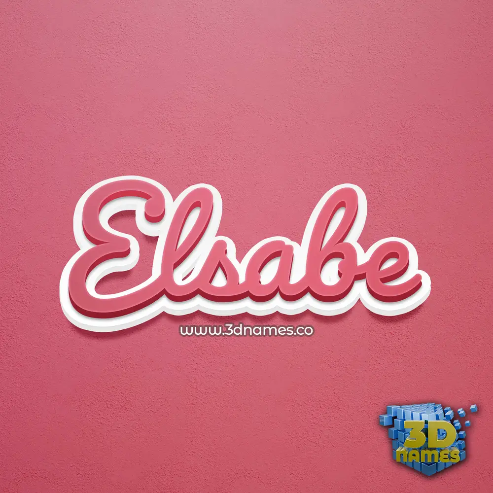 elsabe in Red Scribble style - 3D name wallpaper