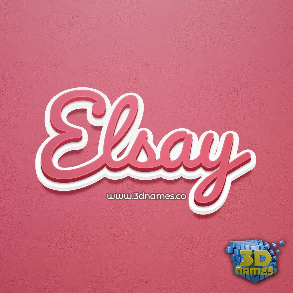 elsay in Red Scribble style - 3D name wallpaper