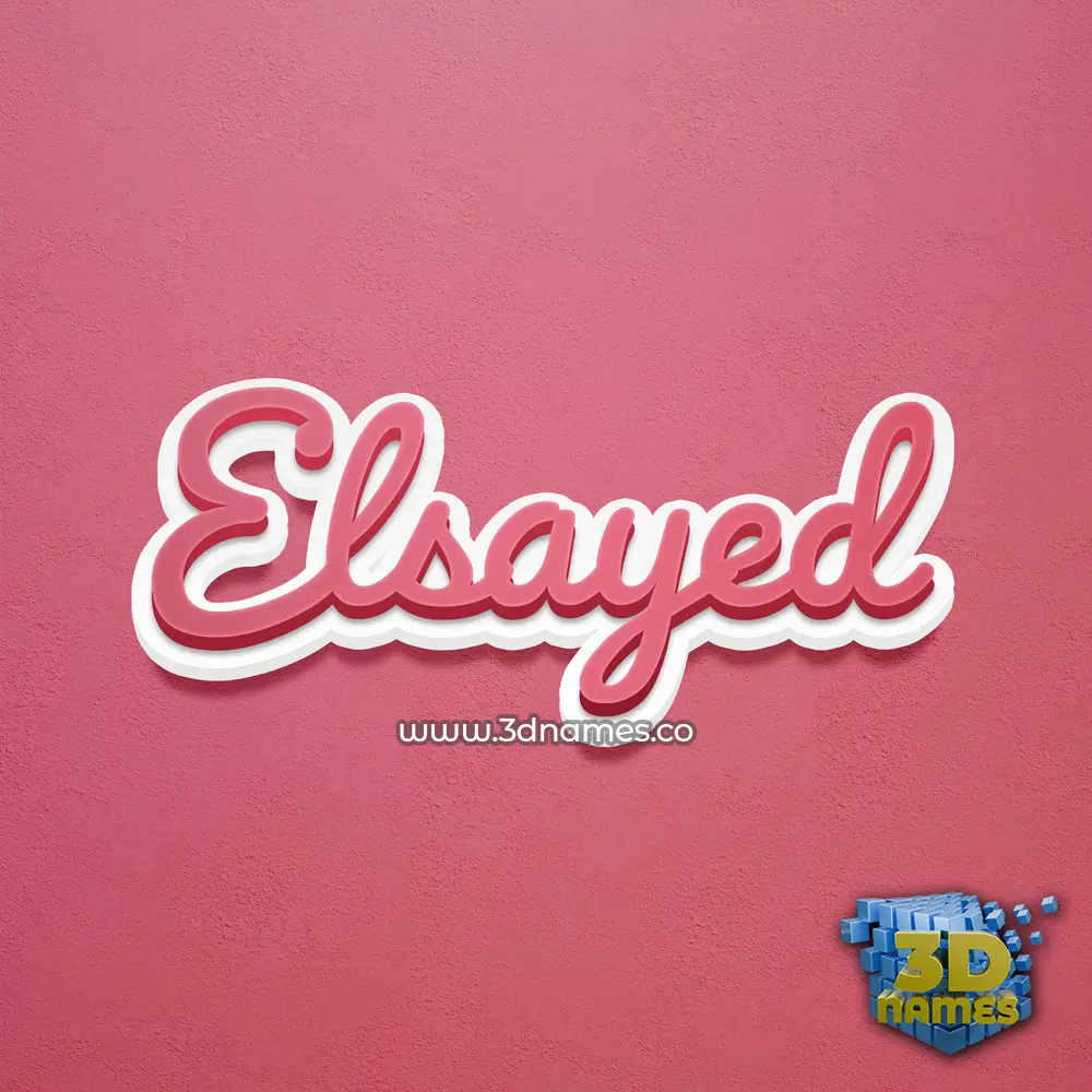 elsayed in Red Scribble style - 3D name wallpaper