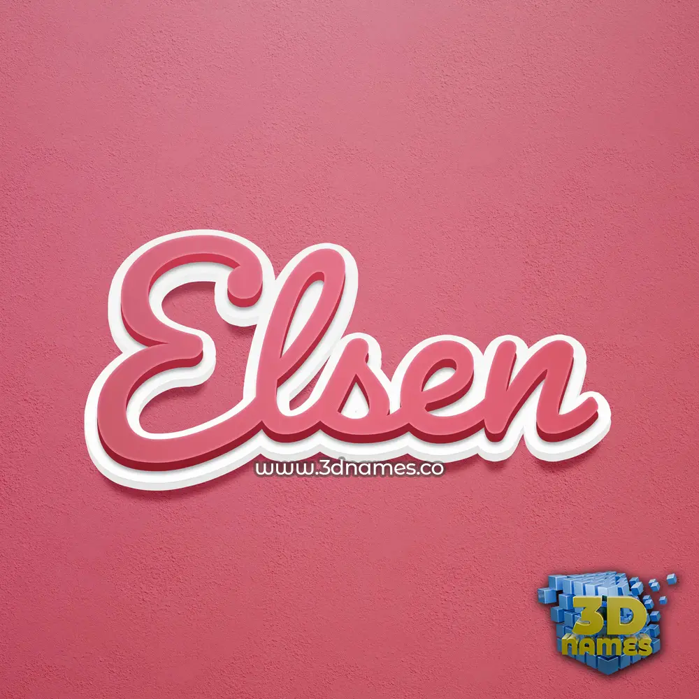 elsen in Red Scribble style - 3D name wallpaper