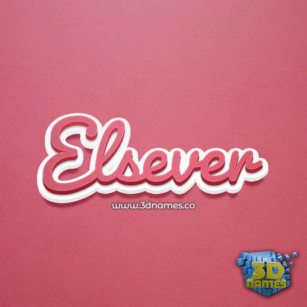 elsever in Red Scribble style - 3D name wallpaper