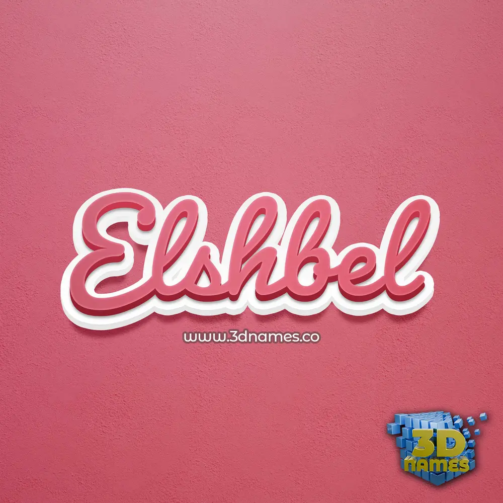 elshbel in Red Scribble style - 3D name wallpaper