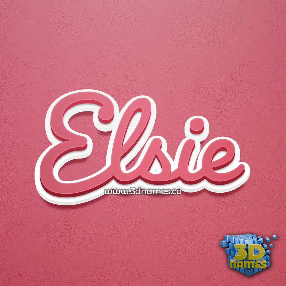 elsie in Red Scribble style - 3D name wallpaper