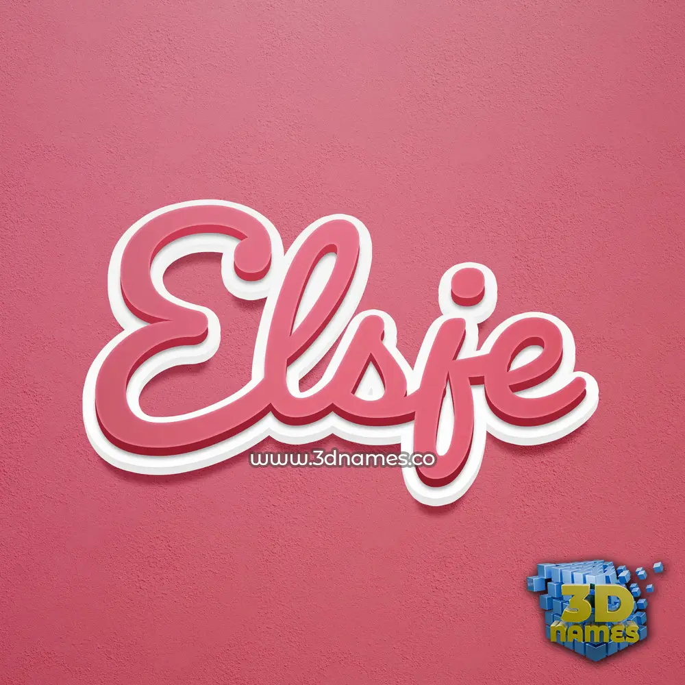 elsje in Red Scribble style - 3D name wallpaper