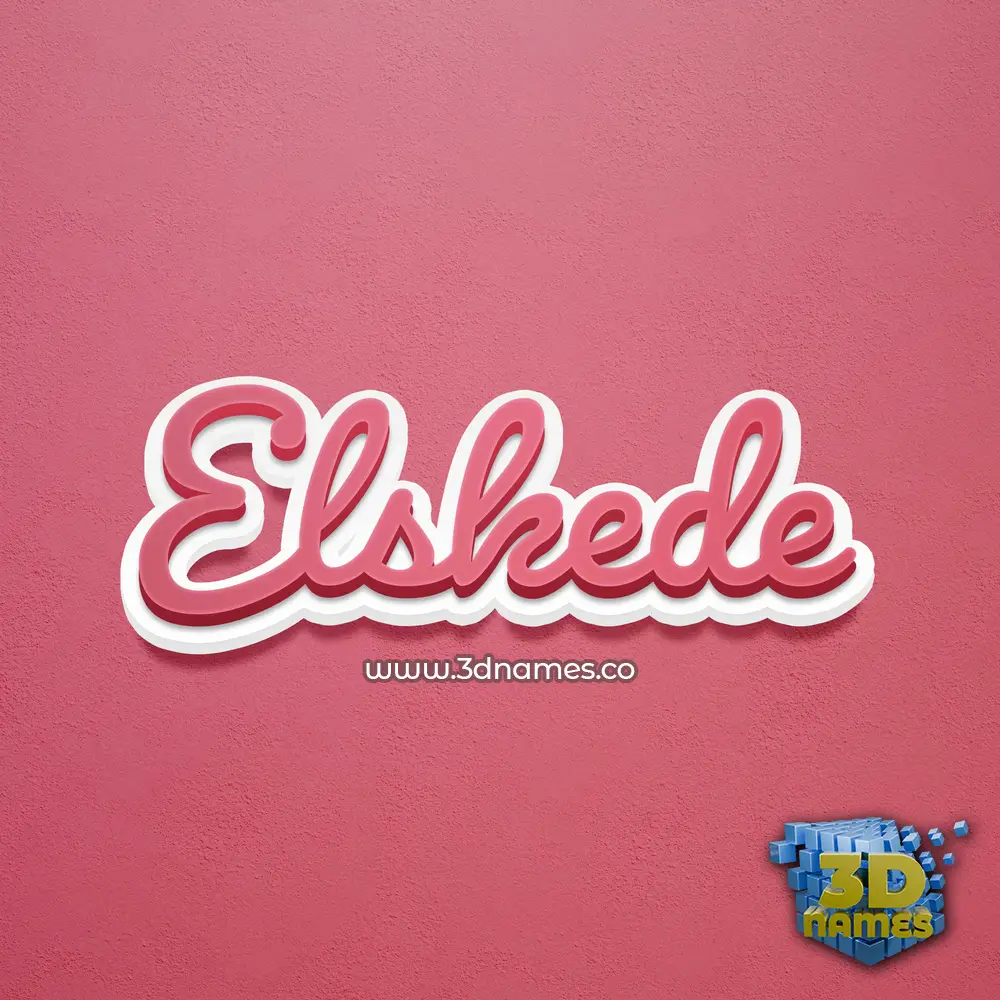 elskede in Red Scribble style - 3D name wallpaper
