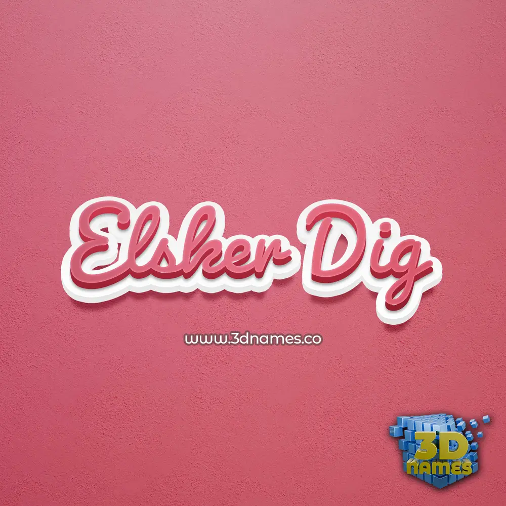 elsker dig in Red Scribble style - 3D name wallpaper