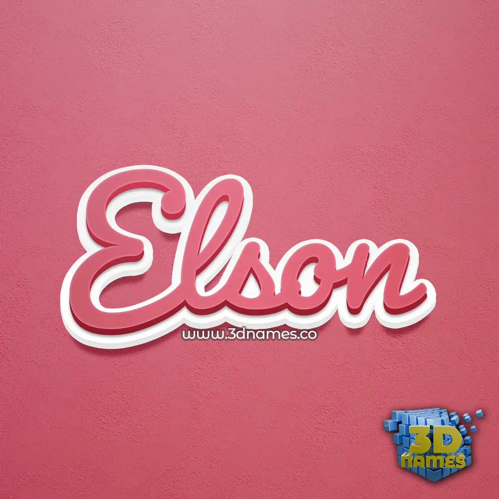 elson in Red Scribble style - 3D name wallpaper
