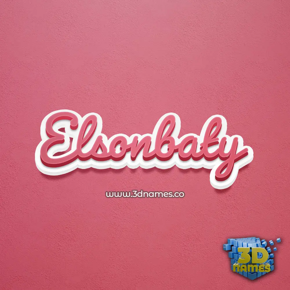 elsonbaty in Red Scribble style - 3D name wallpaper