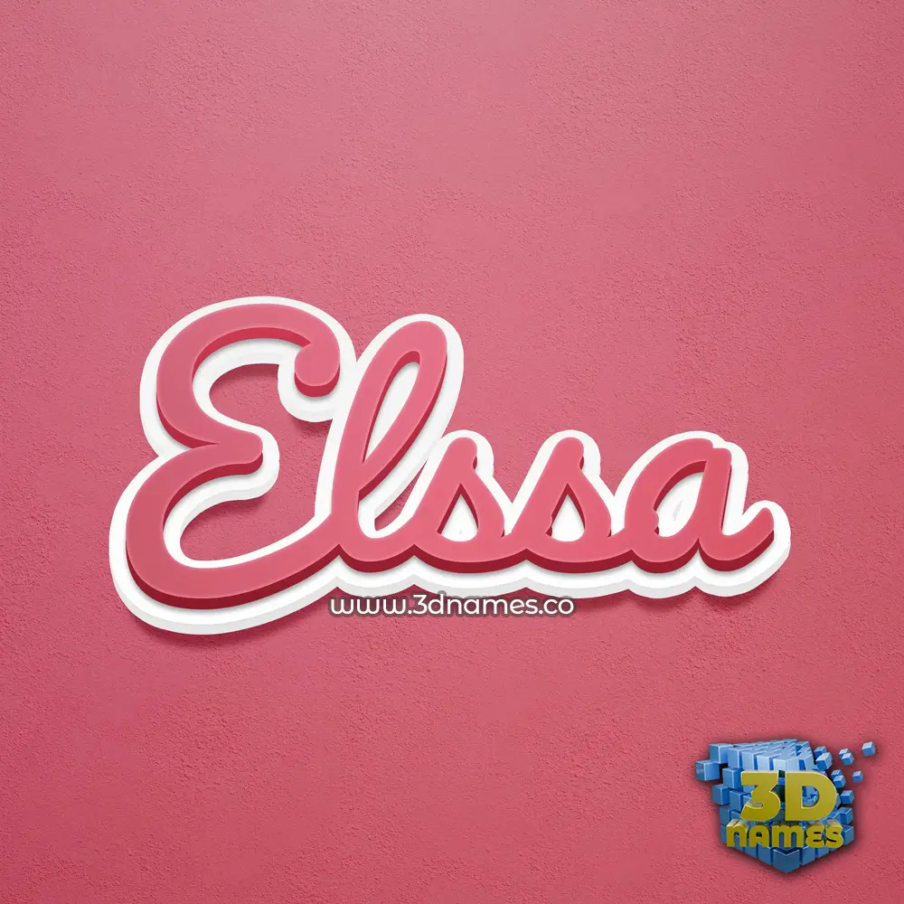 elssa in Red Scribble style - 3D name wallpaper