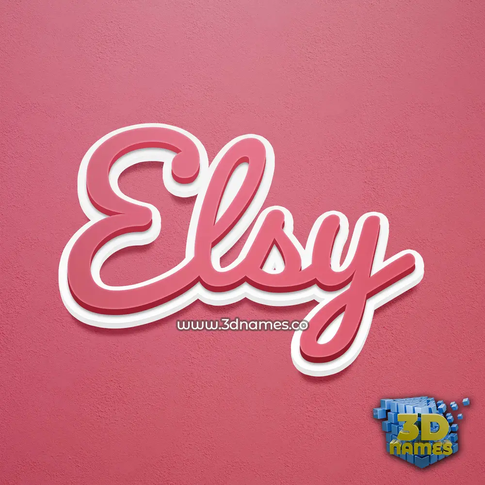 elsy in Red Scribble style - 3D name wallpaper