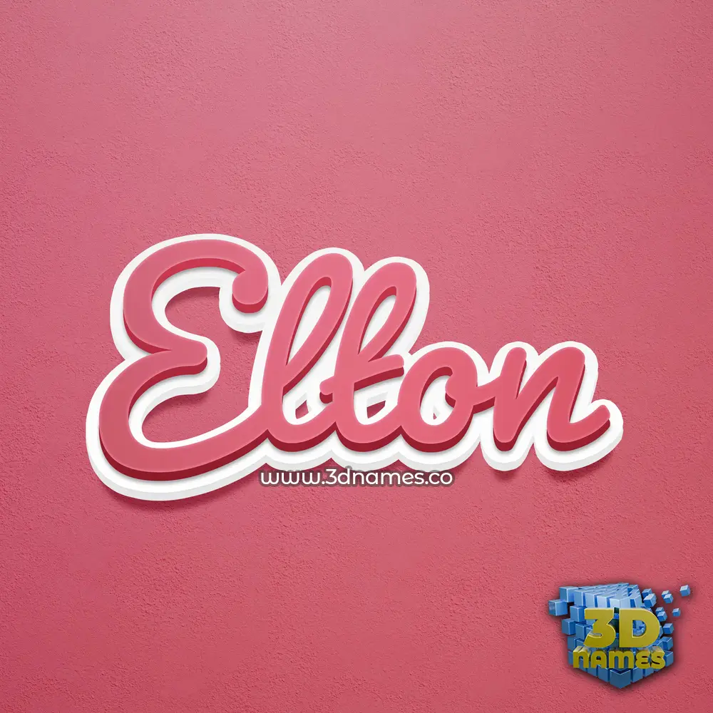 elton in Red Scribble style - 3D name wallpaper