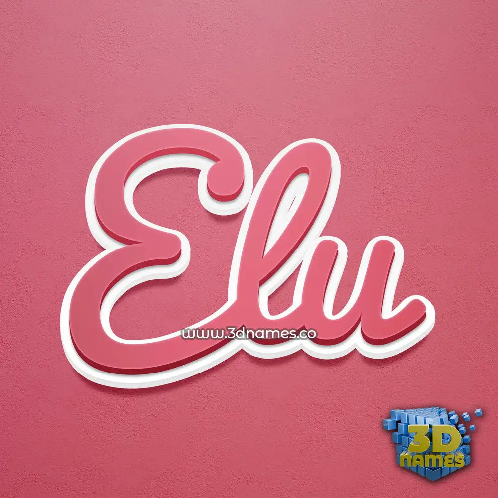 elu in Red Scribble style - 3D name wallpaper