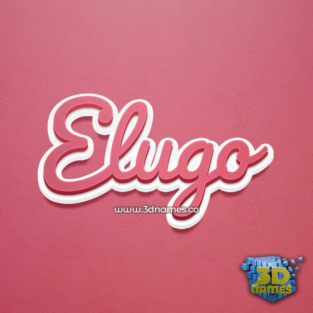 elugo in Red Scribble style - 3D name wallpaper