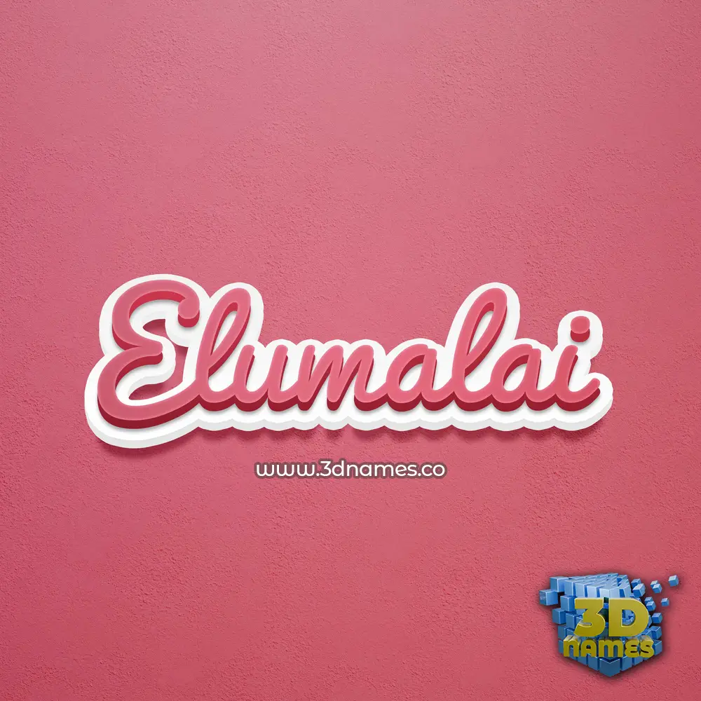 elumalai in Red Scribble style - 3D name wallpaper