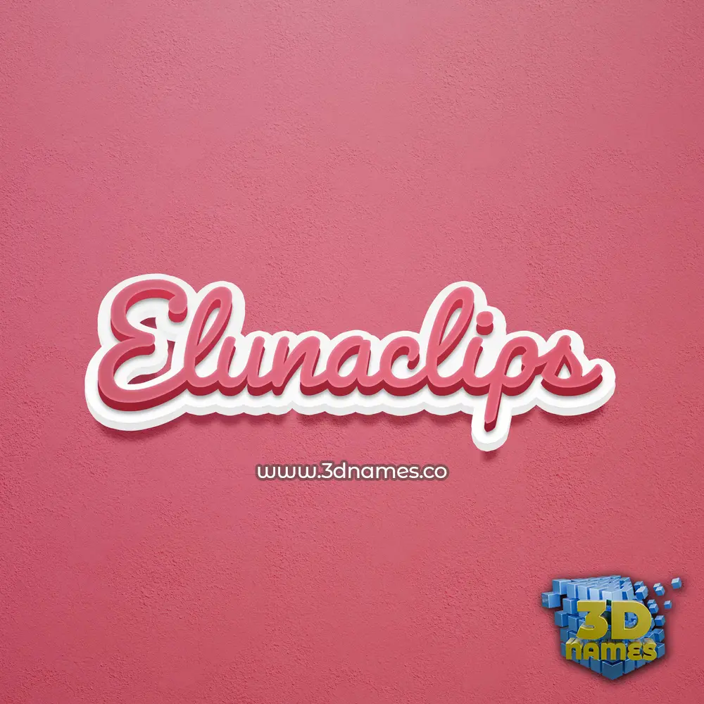 elunaclips in Red Scribble style - 3D name wallpaper