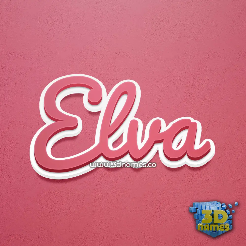 elva in Red Scribble style - 3D name wallpaper