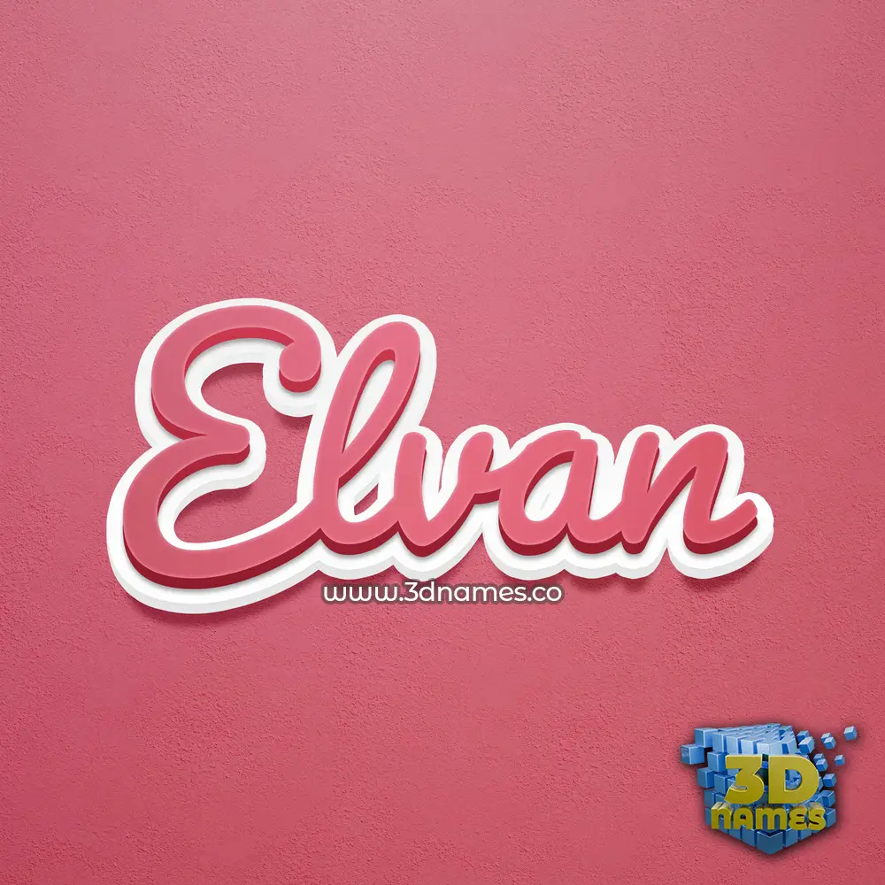 elvan in Red Scribble style - 3D name wallpaper