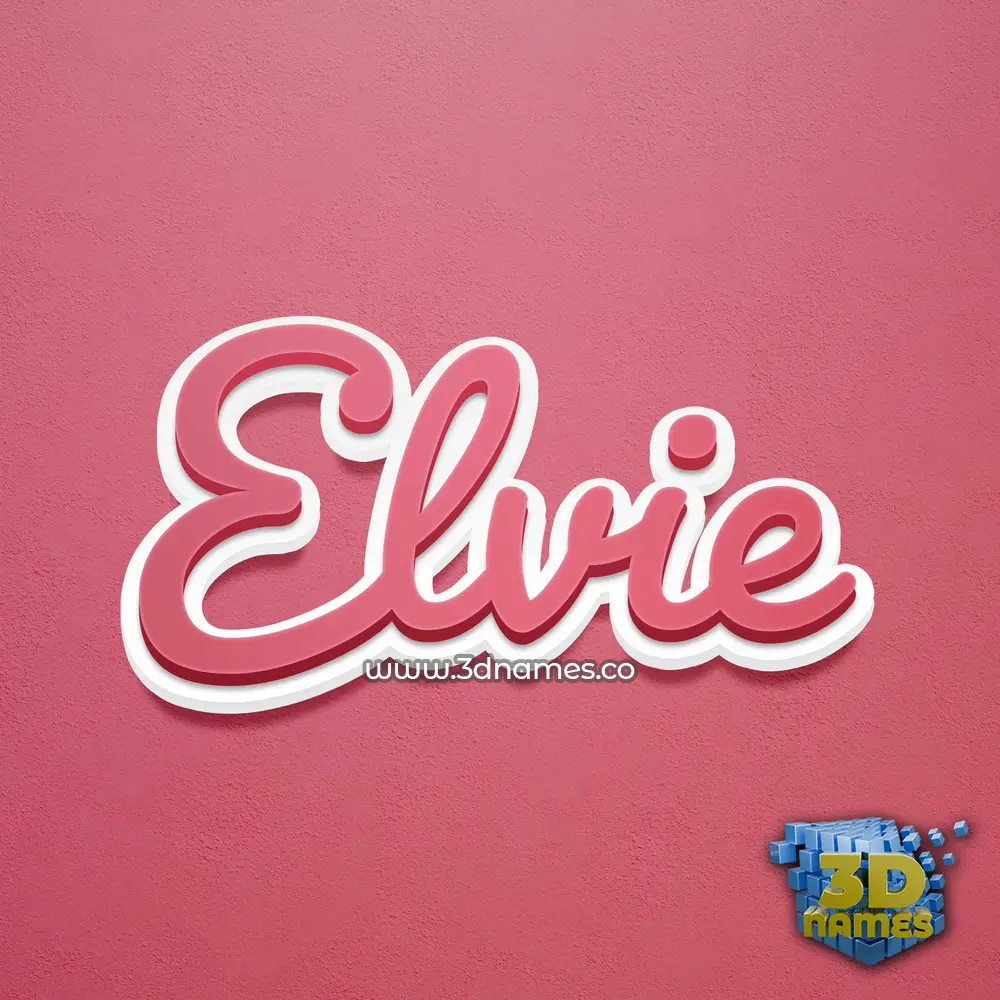 elvie in Red Scribble style - 3D name wallpaper