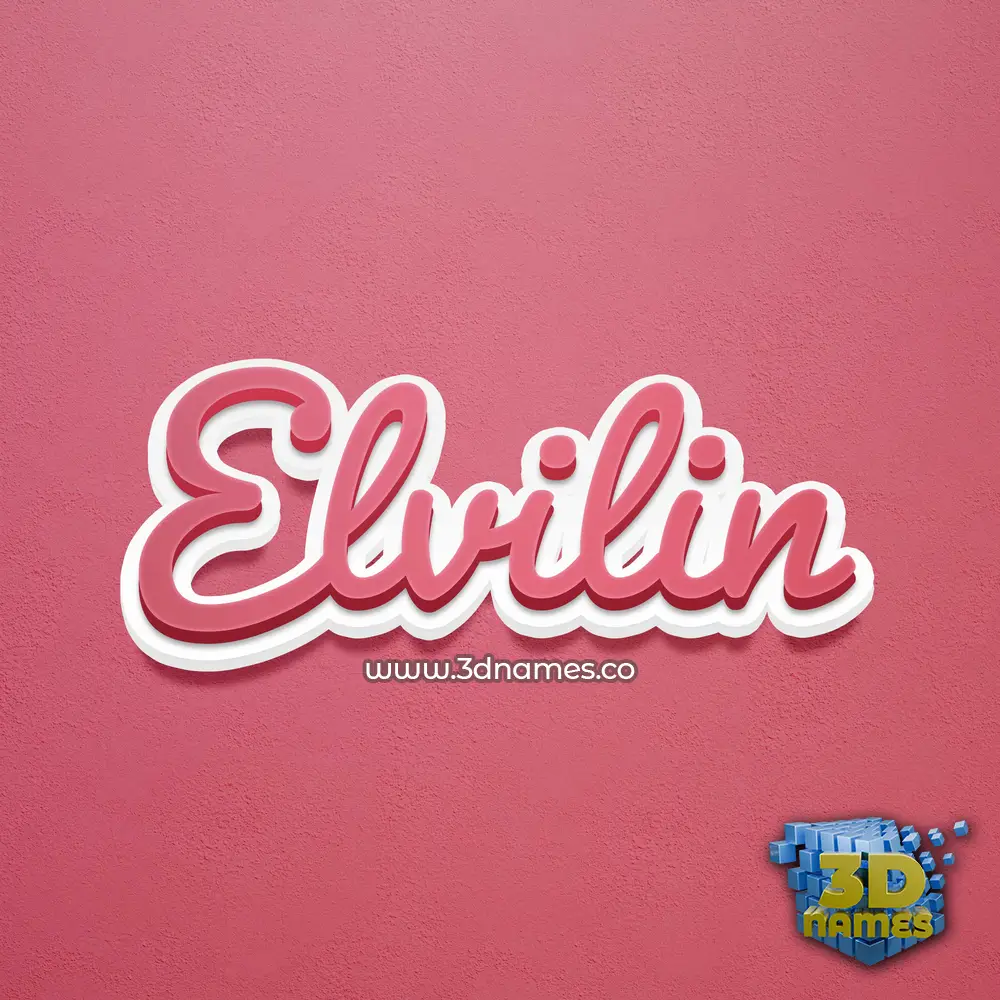 elvilin in Red Scribble style - 3D name wallpaper