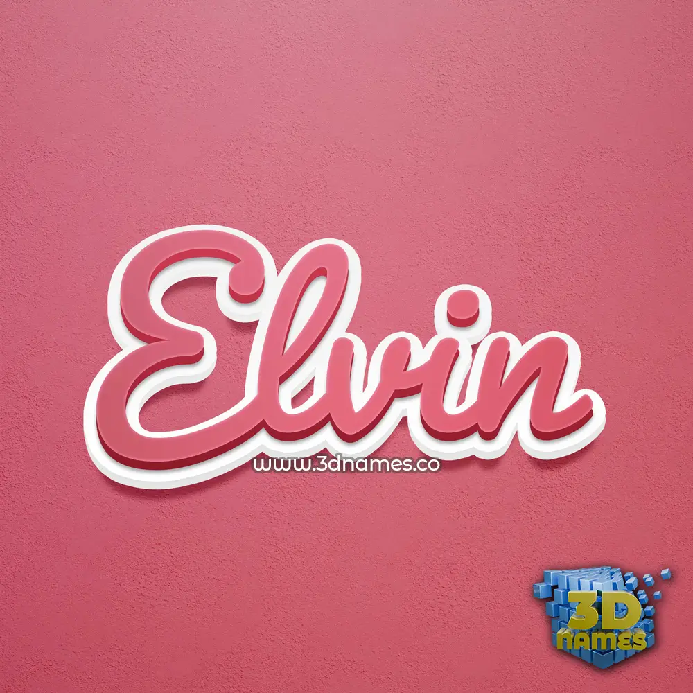 elvin in Red Scribble style - 3D name wallpaper