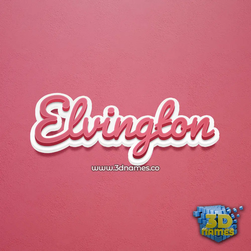 elvington in Red Scribble style - 3D name wallpaper