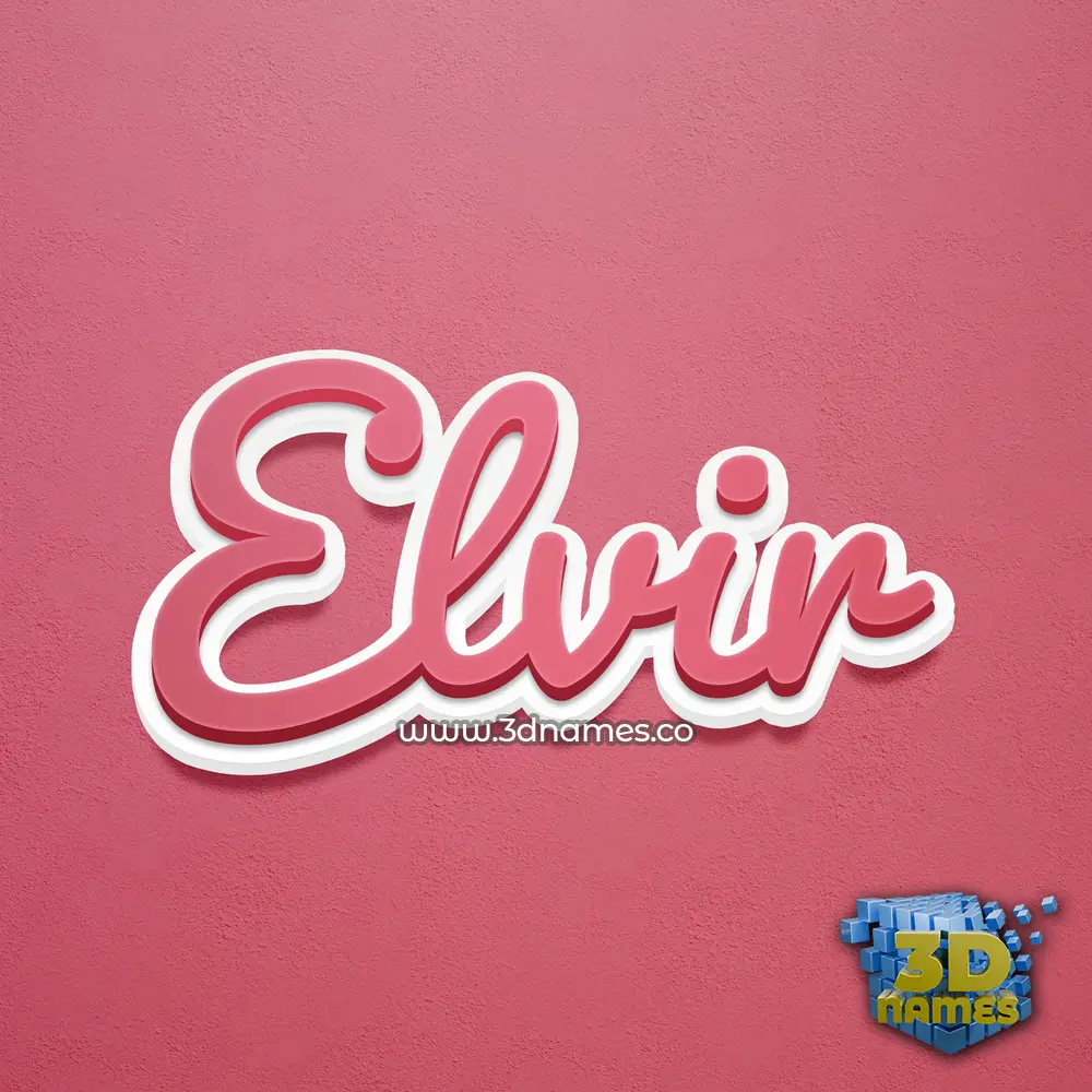 elvir in Red Scribble style - 3D name wallpaper