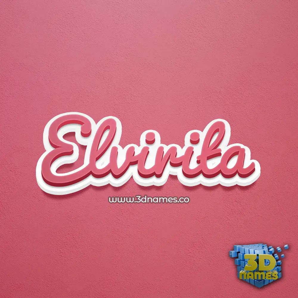 elvirita in Red Scribble style - 3D name wallpaper