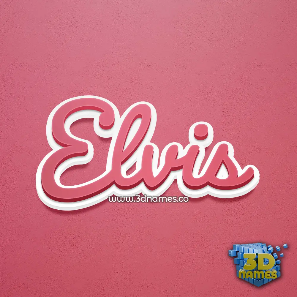 elvis in Red Scribble style - 3D name wallpaper