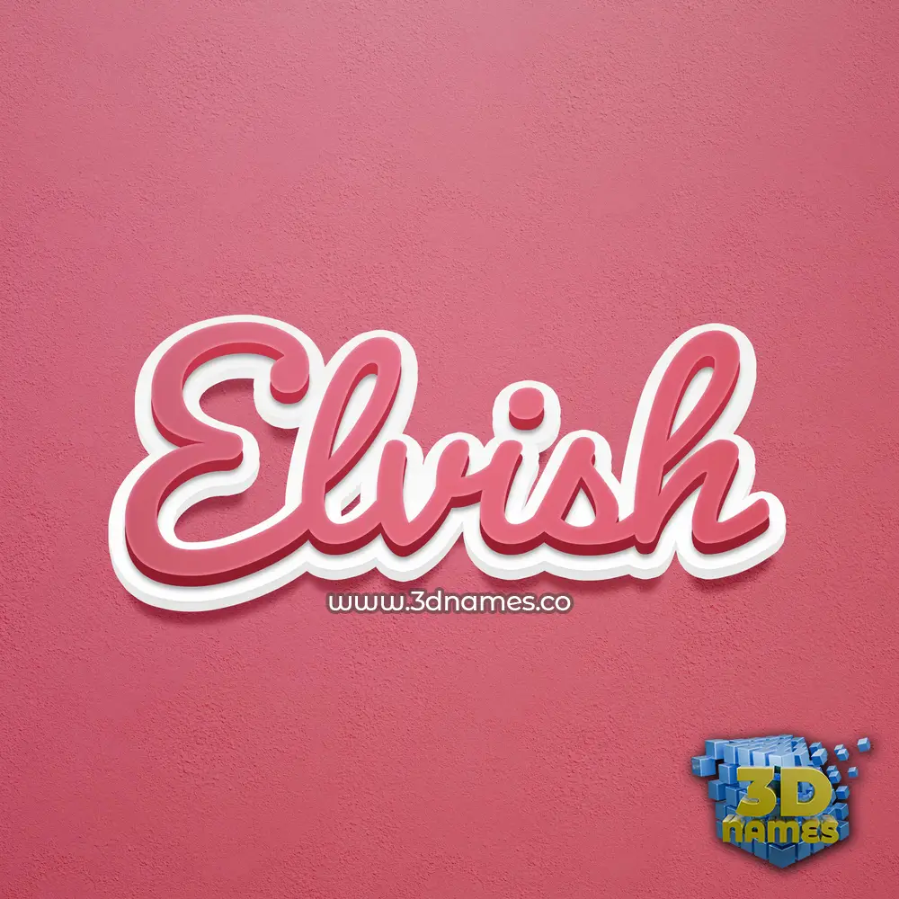 elvish in Red Scribble style - 3D name wallpaper