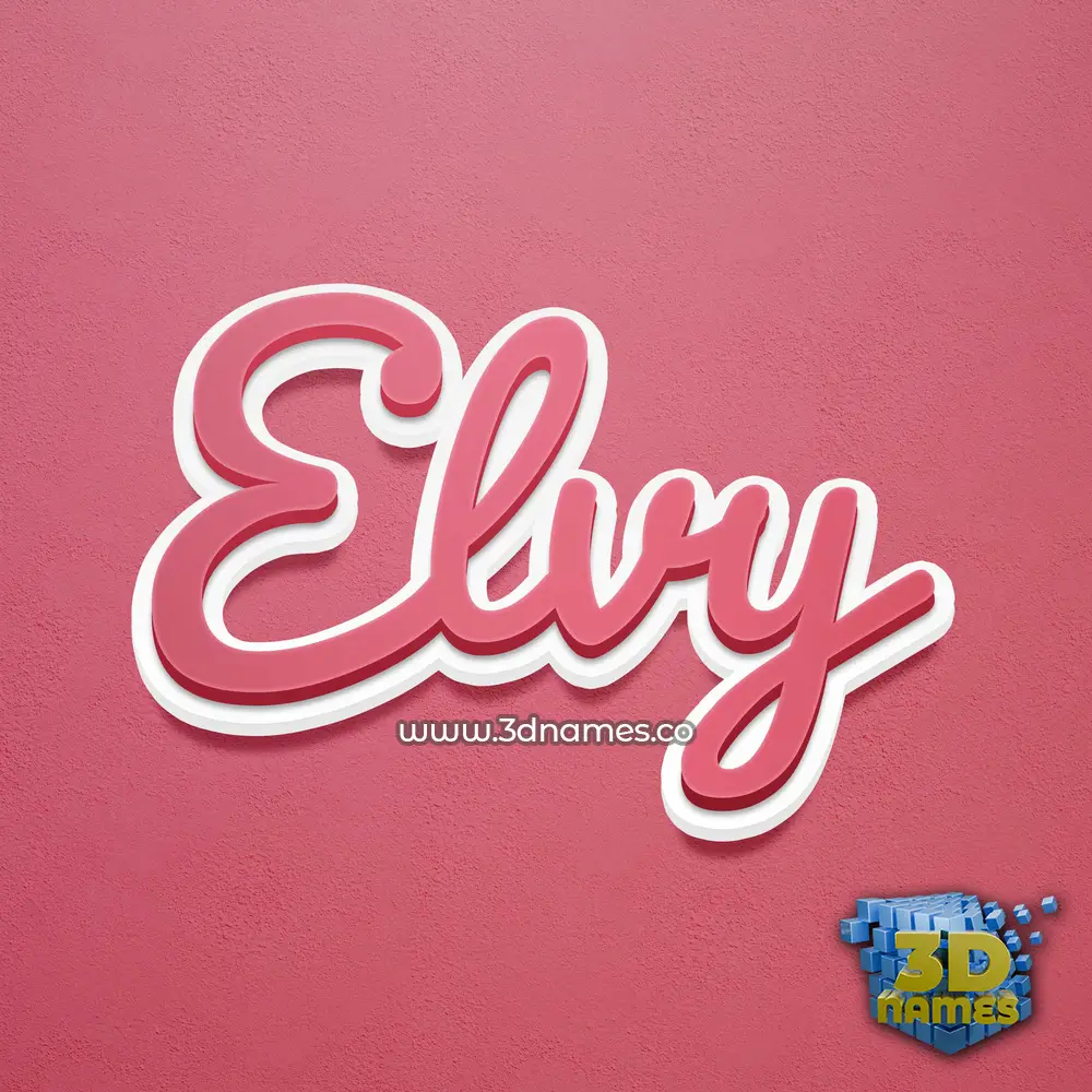 elvy in Red Scribble style - 3D name wallpaper