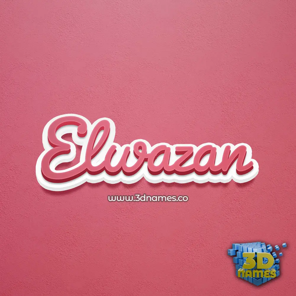elwazan in Red Scribble style - 3D name wallpaper