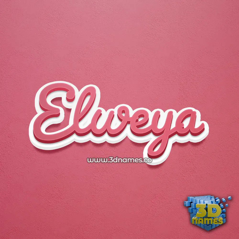 elweya in Red Scribble style - 3D name wallpaper
