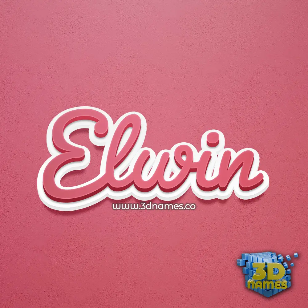 elwin in Red Scribble style - 3D name wallpaper