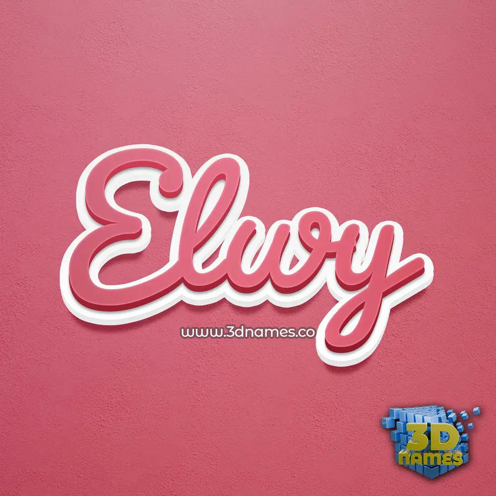 elwy in Red Scribble style - 3D name wallpaper