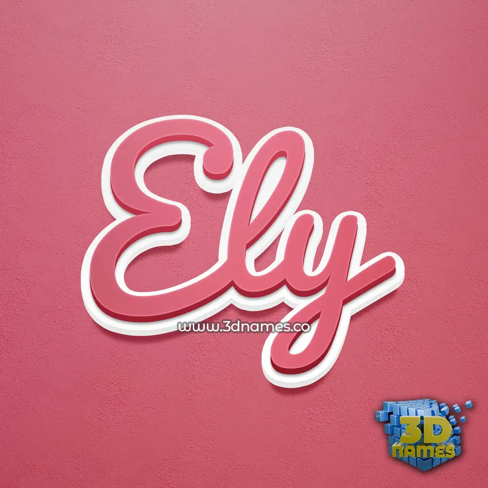 ely in Red Scribble style - 3D name wallpaper