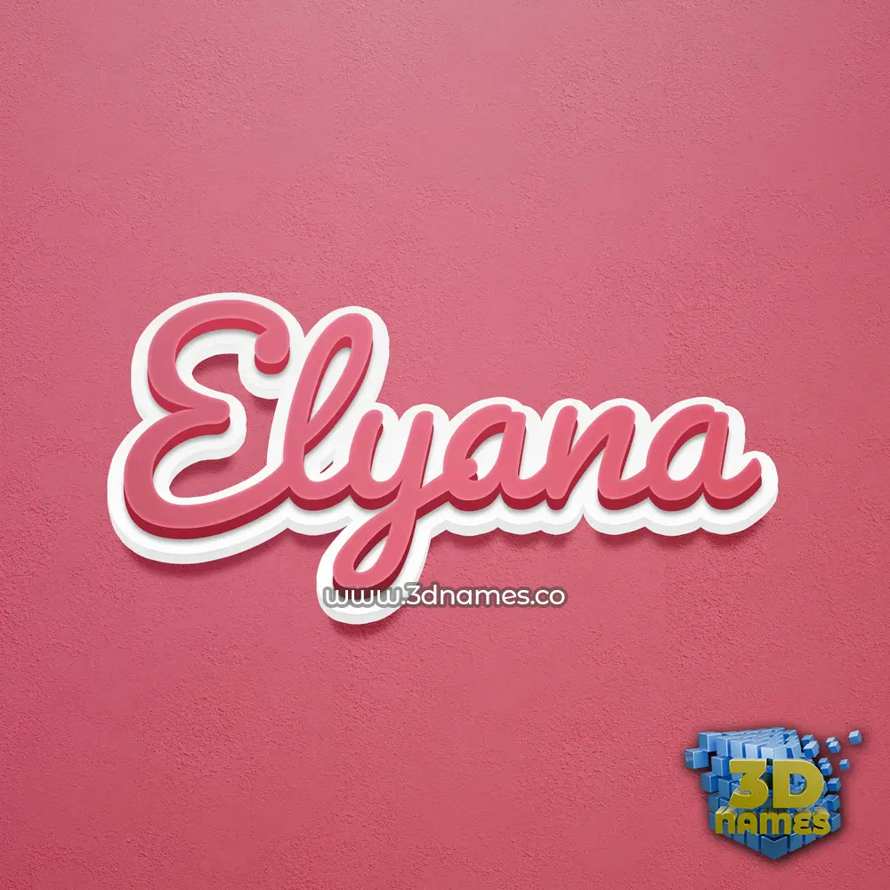 elyana in Red Scribble style - 3D name wallpaper
