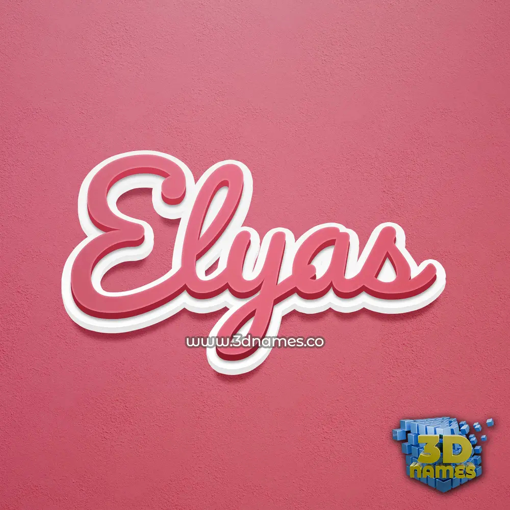 elyas in Red Scribble style - 3D name wallpaper