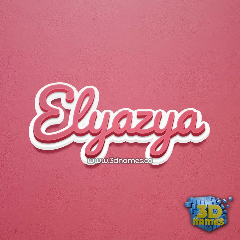 elyazya in Red Scribble style - 3D name wallpaper