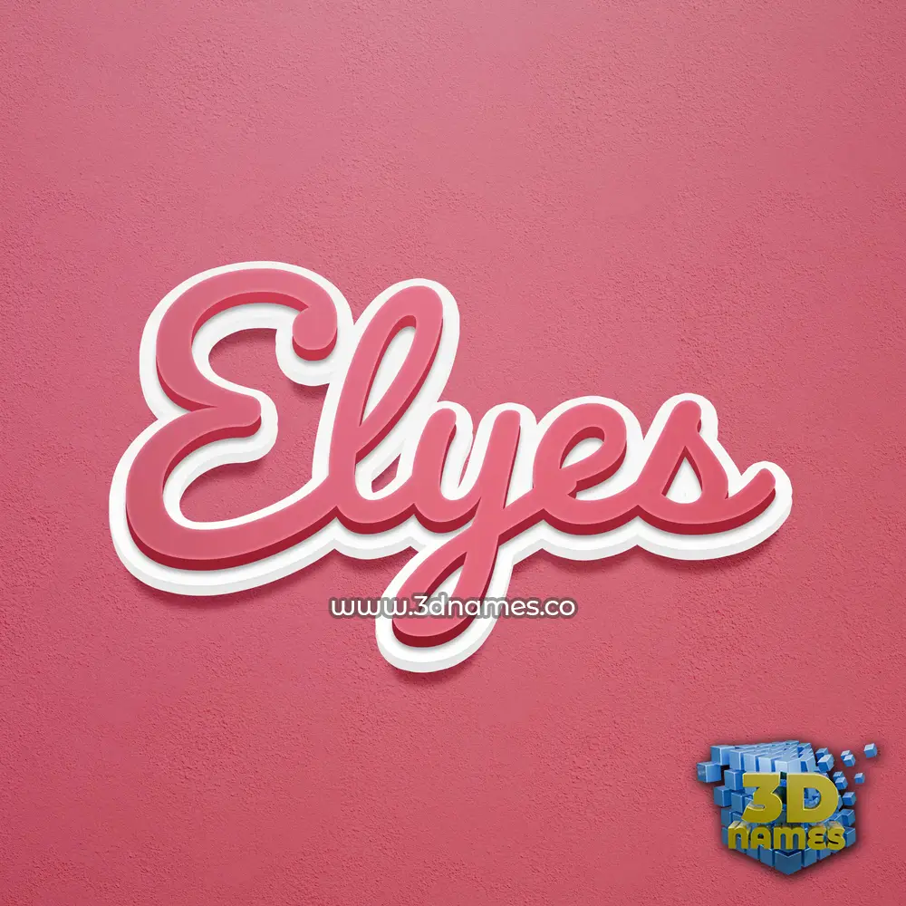 elyes in Red Scribble style - 3D name wallpaper
