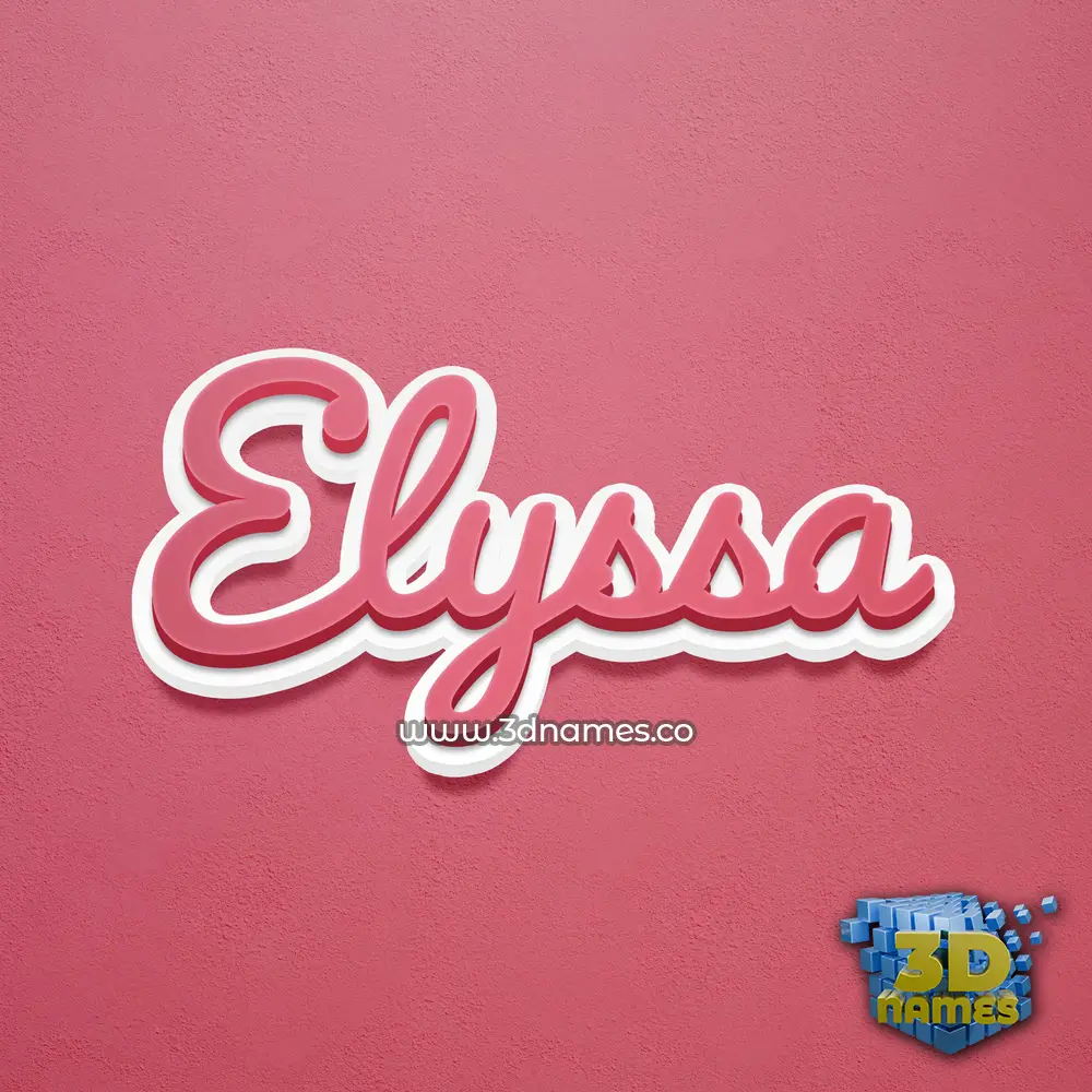 elyssa in Red Scribble style - 3D name wallpaper