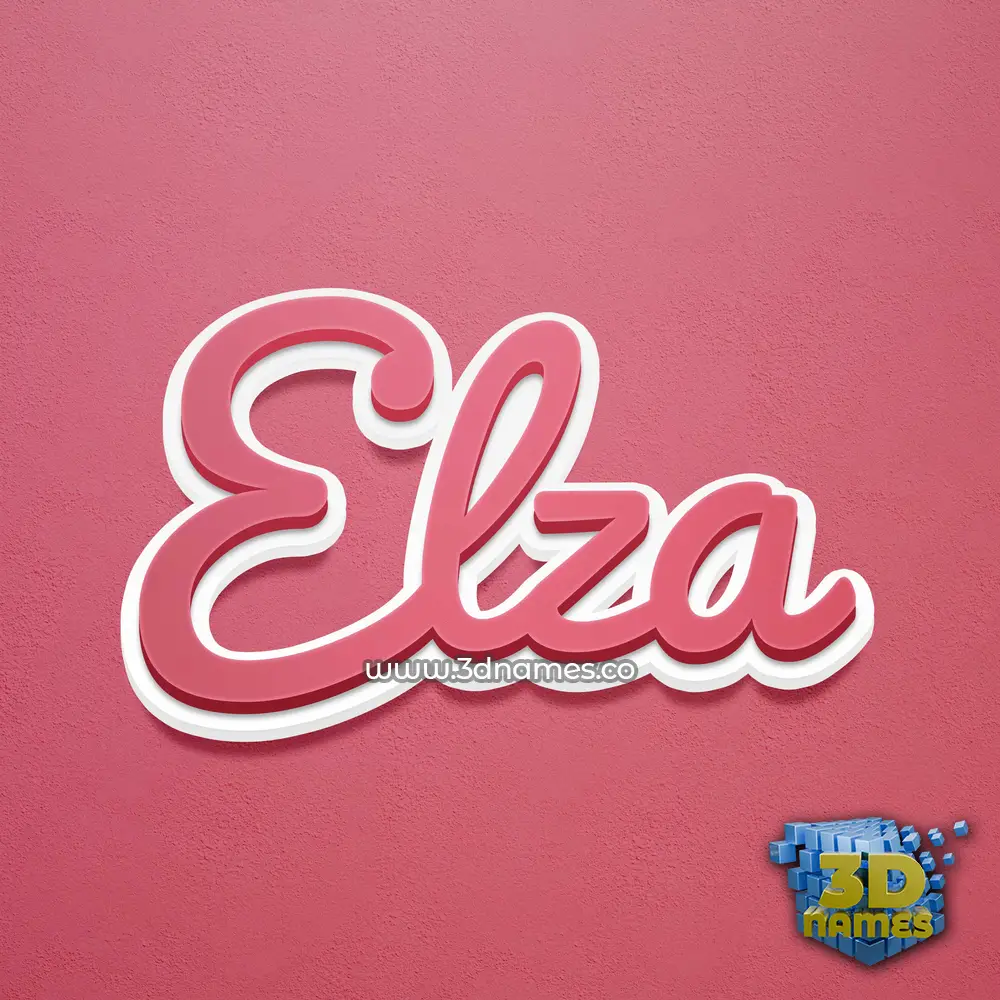 elza in Red Scribble style - 3D name wallpaper