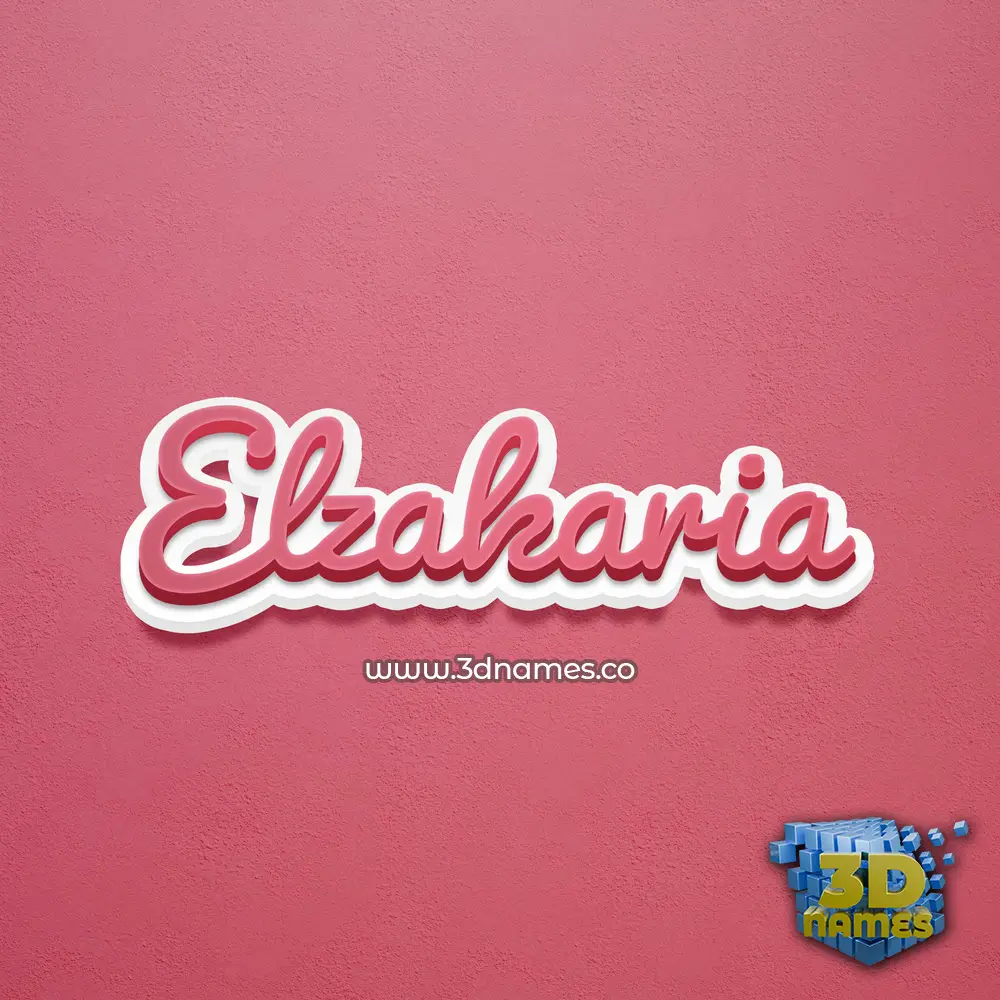 elzakaria in Red Scribble style - 3D name wallpaper