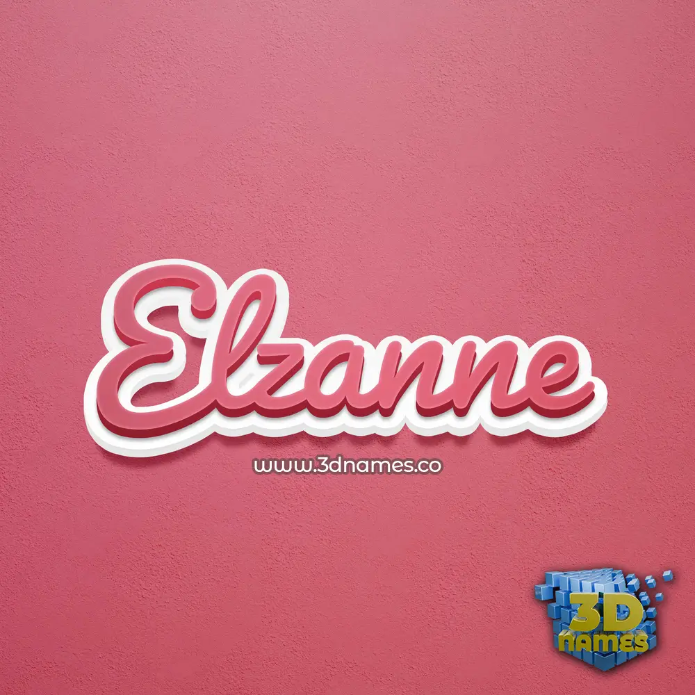 elzanne in Red Scribble style - 3D name wallpaper