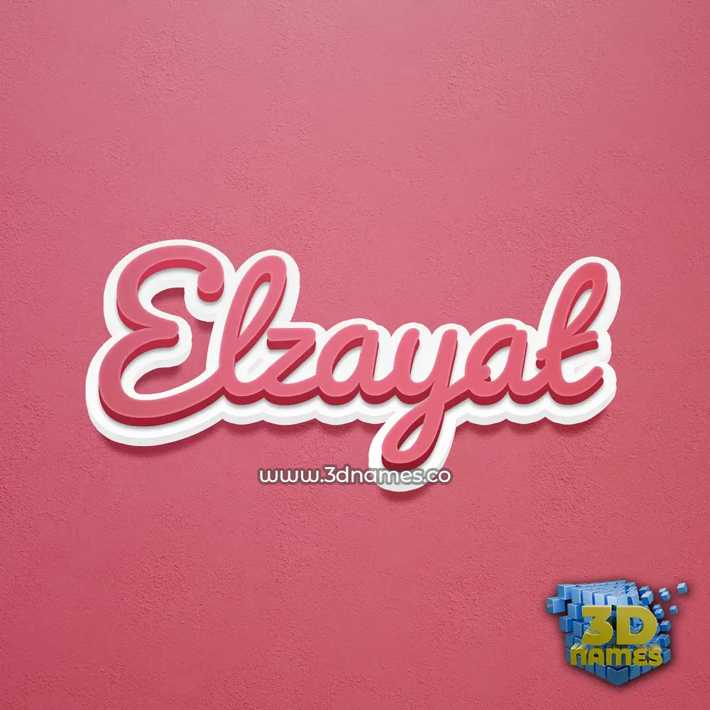 elzayat in Red Scribble style - 3D name wallpaper
